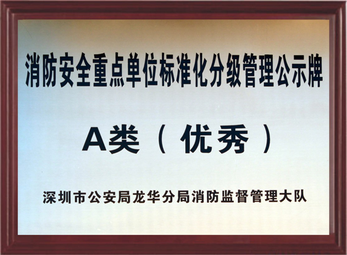 消防安全重點(diǎn)單位 A類（優(yōu)秀）